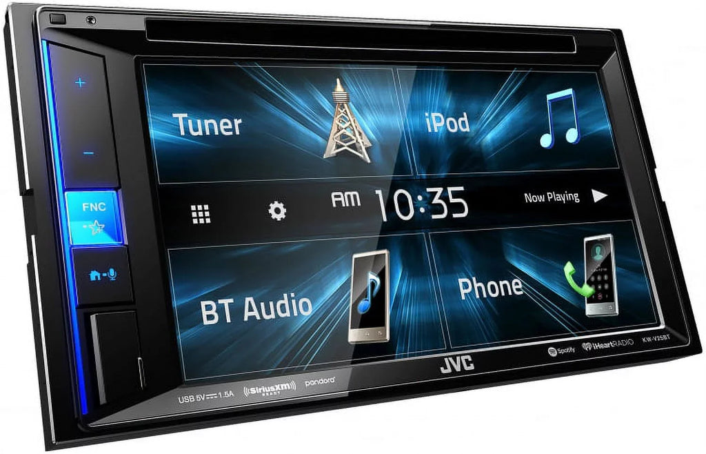 KWV140BT 2DIN  Car Stereo Receiver, touchscreen with Pyle License Plate Mount Rear View Color Camera, Pioneer 6.5" 2-Way  250W, Pioneer 6"x9" 420W 3-Way  & Enrock 16G 50'  Wire