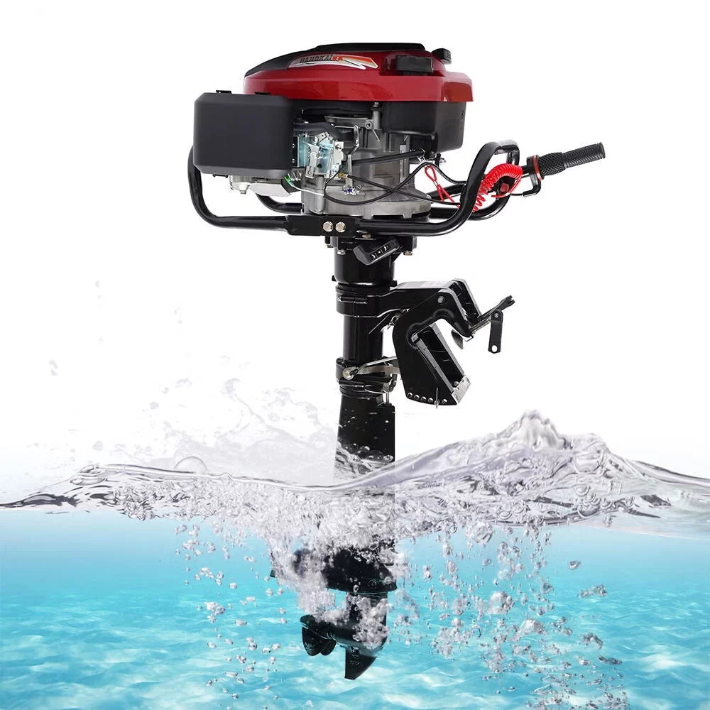 Wuzstar 4-Stroke 7  Outboard Motor Fishing Boat Yacht Engine Motor Air Cooling 196CC