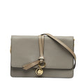 Pre-Owned Chloé Chloe  Alphabet Chain Shoulder Bag Gray Leather Women's (Good)