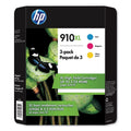910XL Ink Cartridges - Cyan, Magenta, Yellow, 3 Cartridges (3YM86BN)