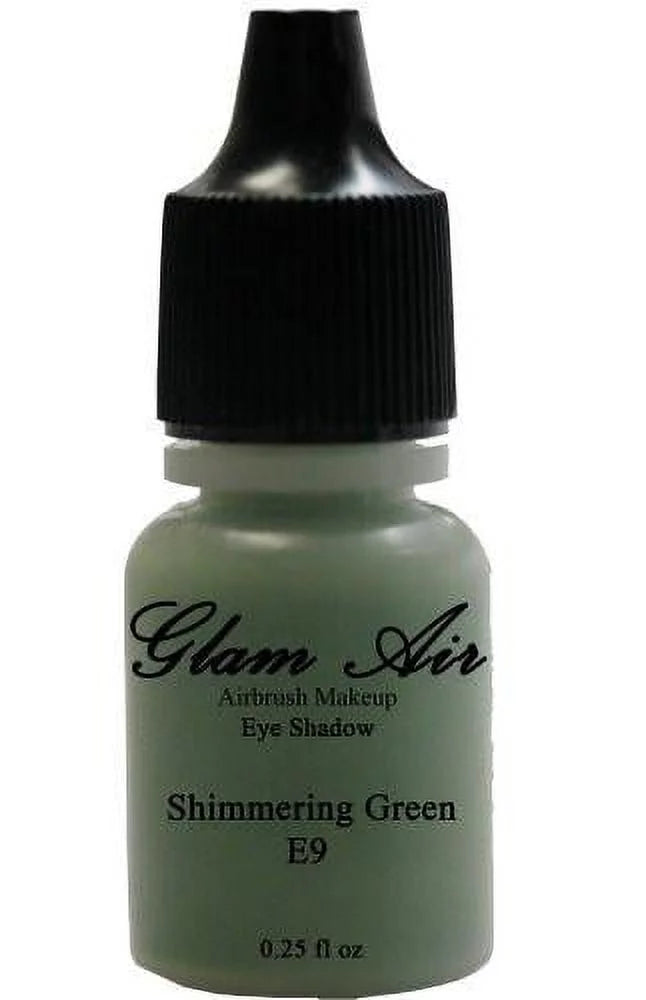 Glam Air Set of Three (3) s-E1 Fair Gold E4Copper Cocoa, &amp; E9shimmery Green,  Airbrush Water-based 0.25 Fl. Oz. Bottles of Eyeshadow Shimmery Green, Copper Cocoa, Fair Gold