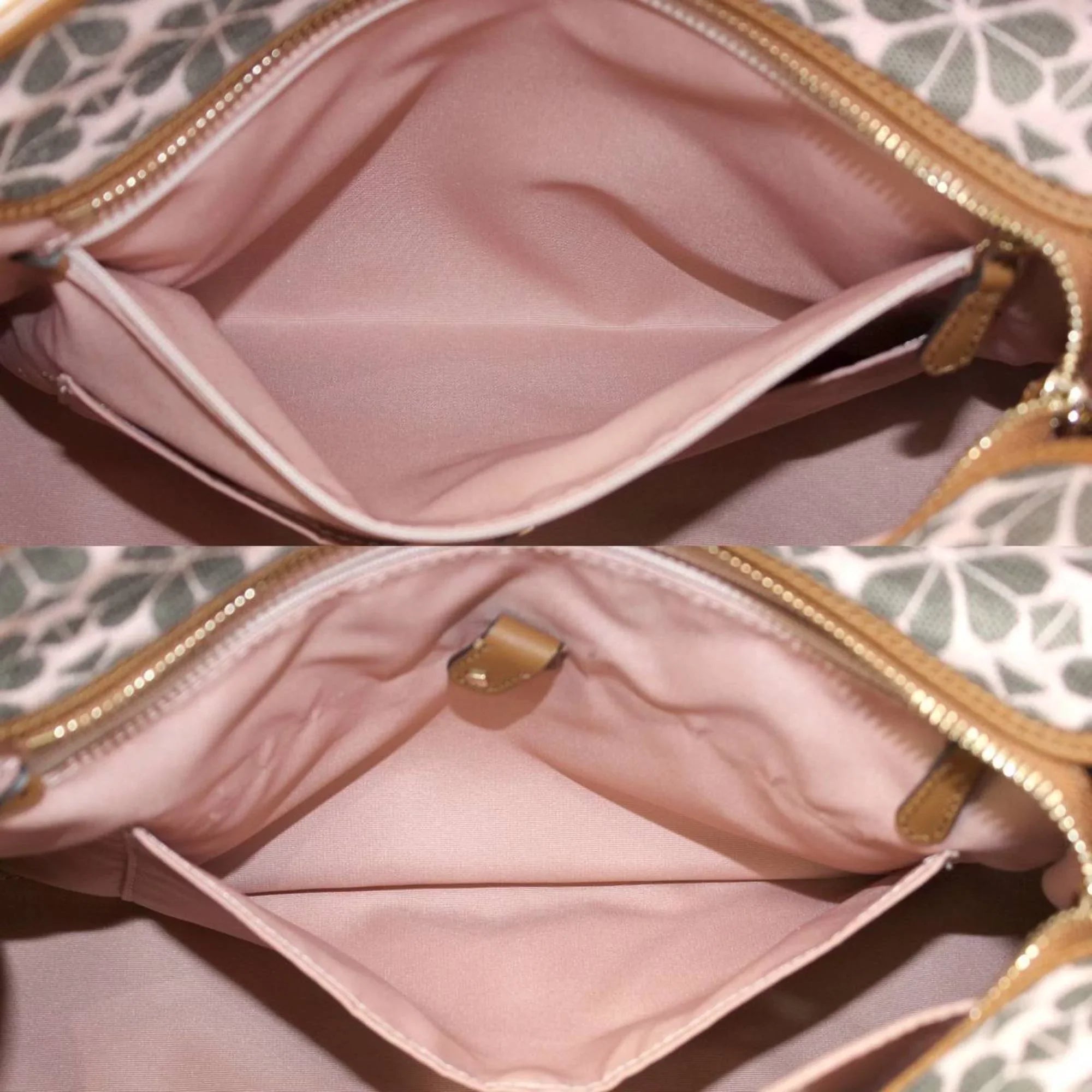 Pre-Owned Kate Spade spade flower collection tote bag shoulder jacquard leather pink x brown women's  (Good)