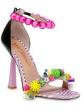 Betsey Johnson Womens Clooney Patent Embellished Heels