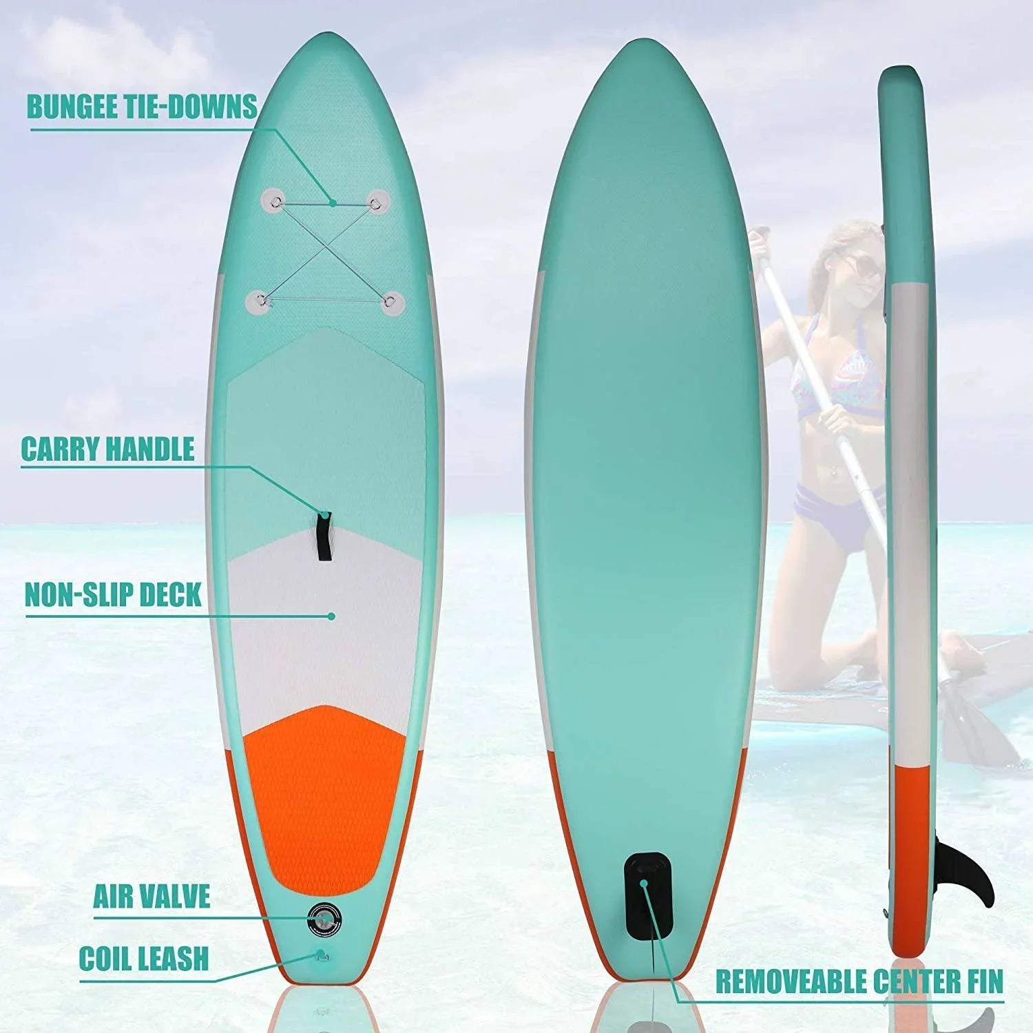 Inflatable Stand Up Paddle Board Set - 1 - 26.46 - Conquer the waves with ease and style!