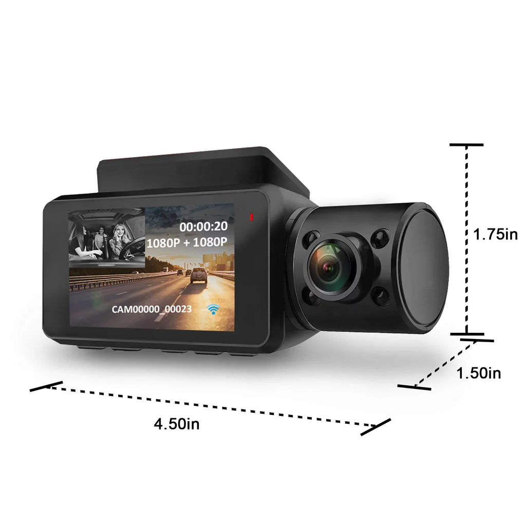 Rexing V3 1080P Front and Inside Cabin Dash Cam with Wi-Fi &