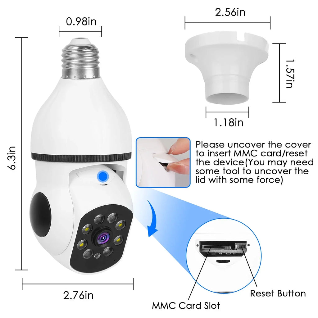 Electric Security Surveillance Camera iMounTEK 1080P  Wireless E27 WiFi Bulb Camera 360 Degree Panoramic Motion Tracking Alarm Two-Way Audio Night Vision  Control