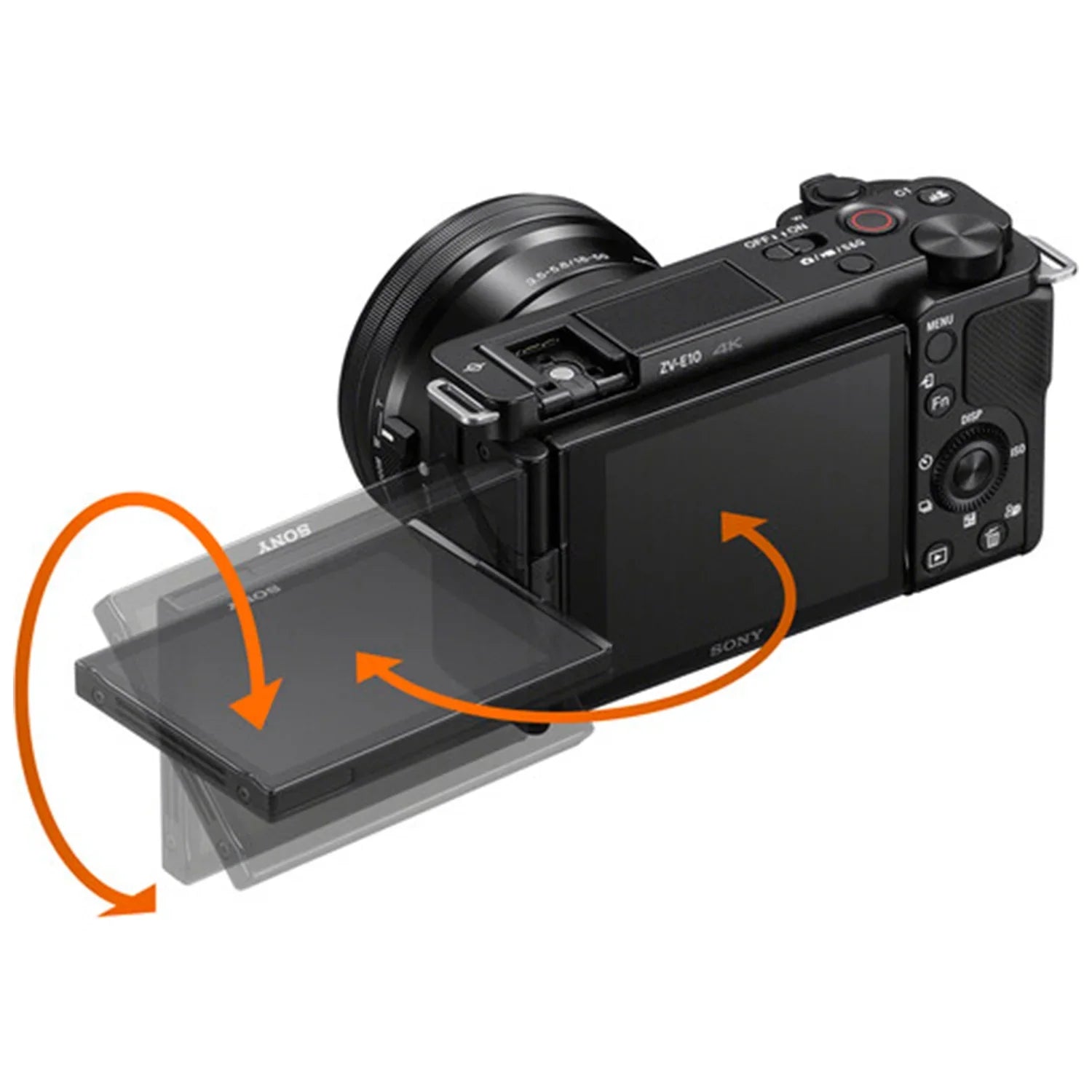 Sony Alpha -E10 Mirrorless Vlog Camera With 16-50mm Lens + 128GB Memory Card + Tripod + Case + ZeeTech Accessory Bundle (Black)