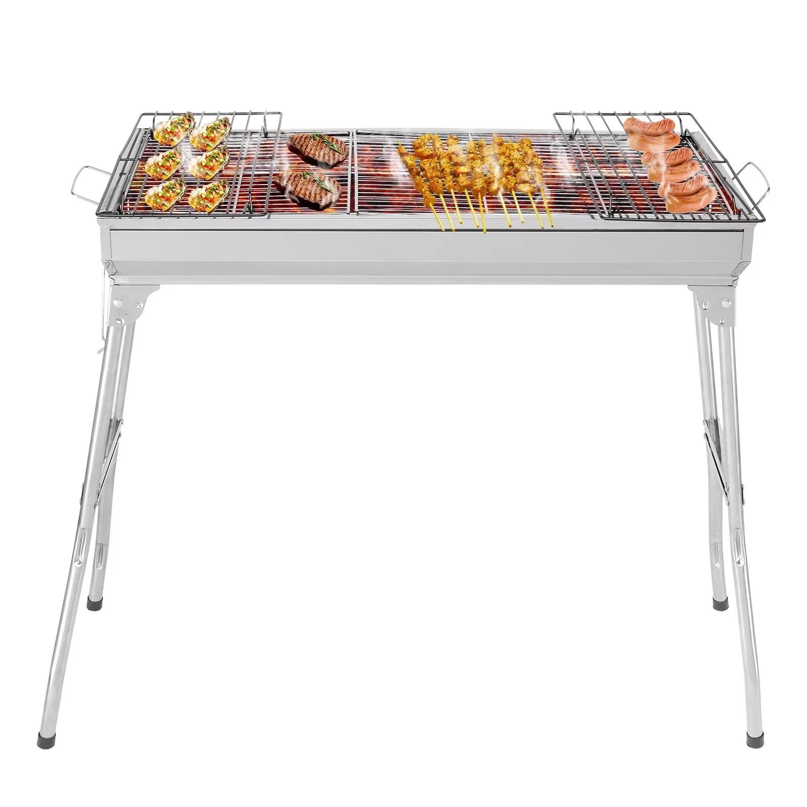 27.5 in Portable Charcoal Grill Upgraded Folding Large Barbecue Charcoal Grill for Party Picnic Travel Home  Outdoor Cooking