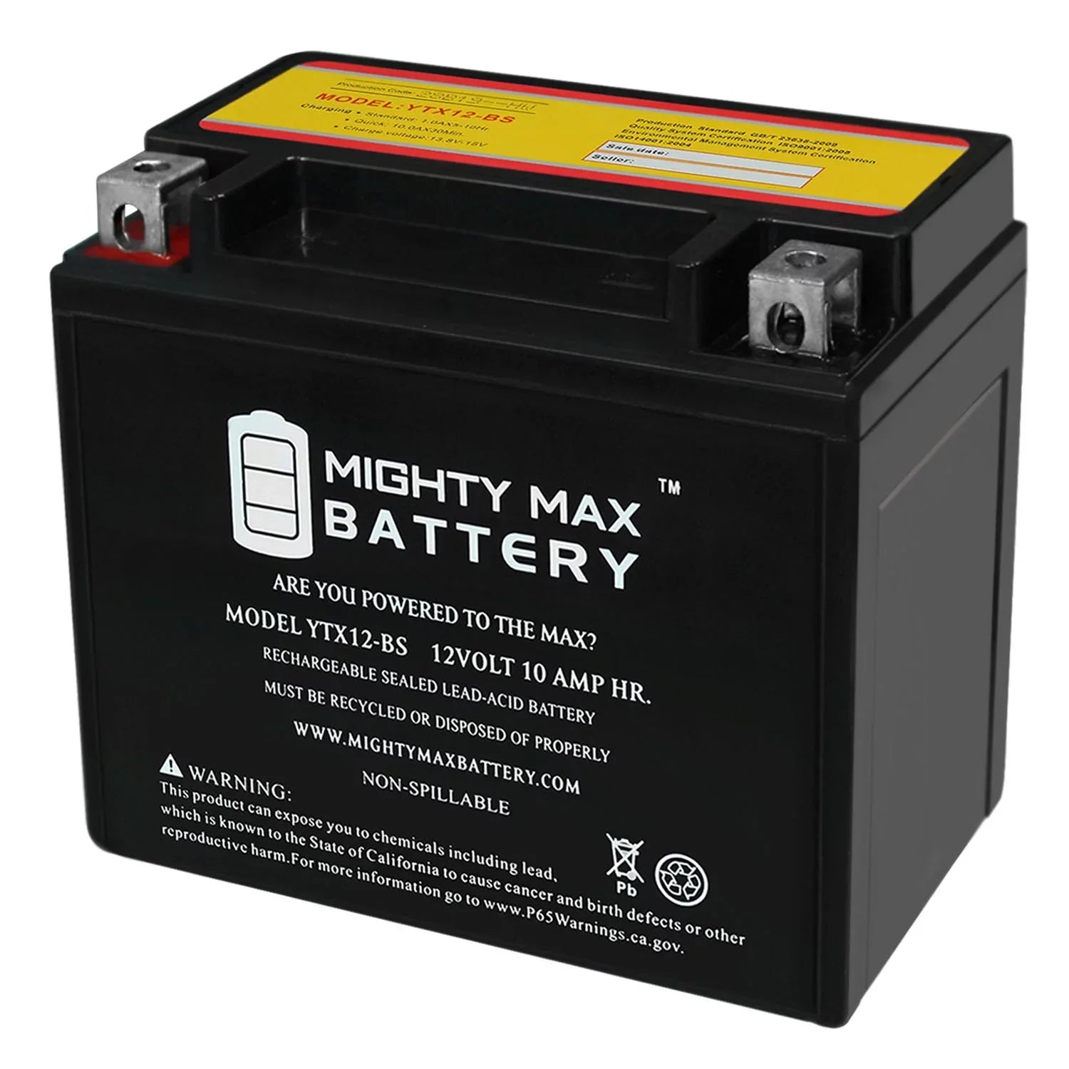 YTX12- 12V 10Ah Replacement Battery for Protek YTX12-