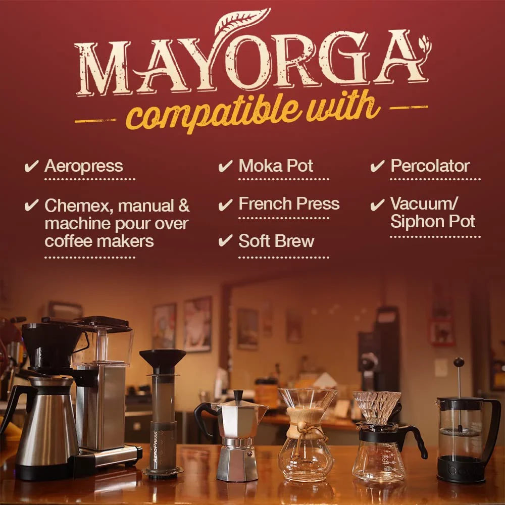 Mayorga Intense Dark Roast Coffee, 2 lb bag - Muy Macho Blend, the World's Strongest Organic Coffee - 100% Arabica Whole Coffee Beans - Bold Flavor - Specialty Grade, Non-, Direct Trade Muy Macho 2 Pound (Pack of 1)