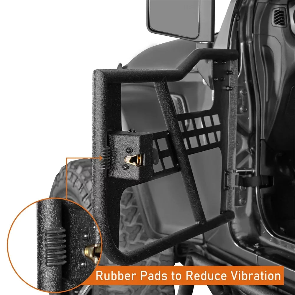 Hooke Road Fit 2018-2023 Jeep Wrangler  2-Door Steel Tubular Half Door Guards Frame Black