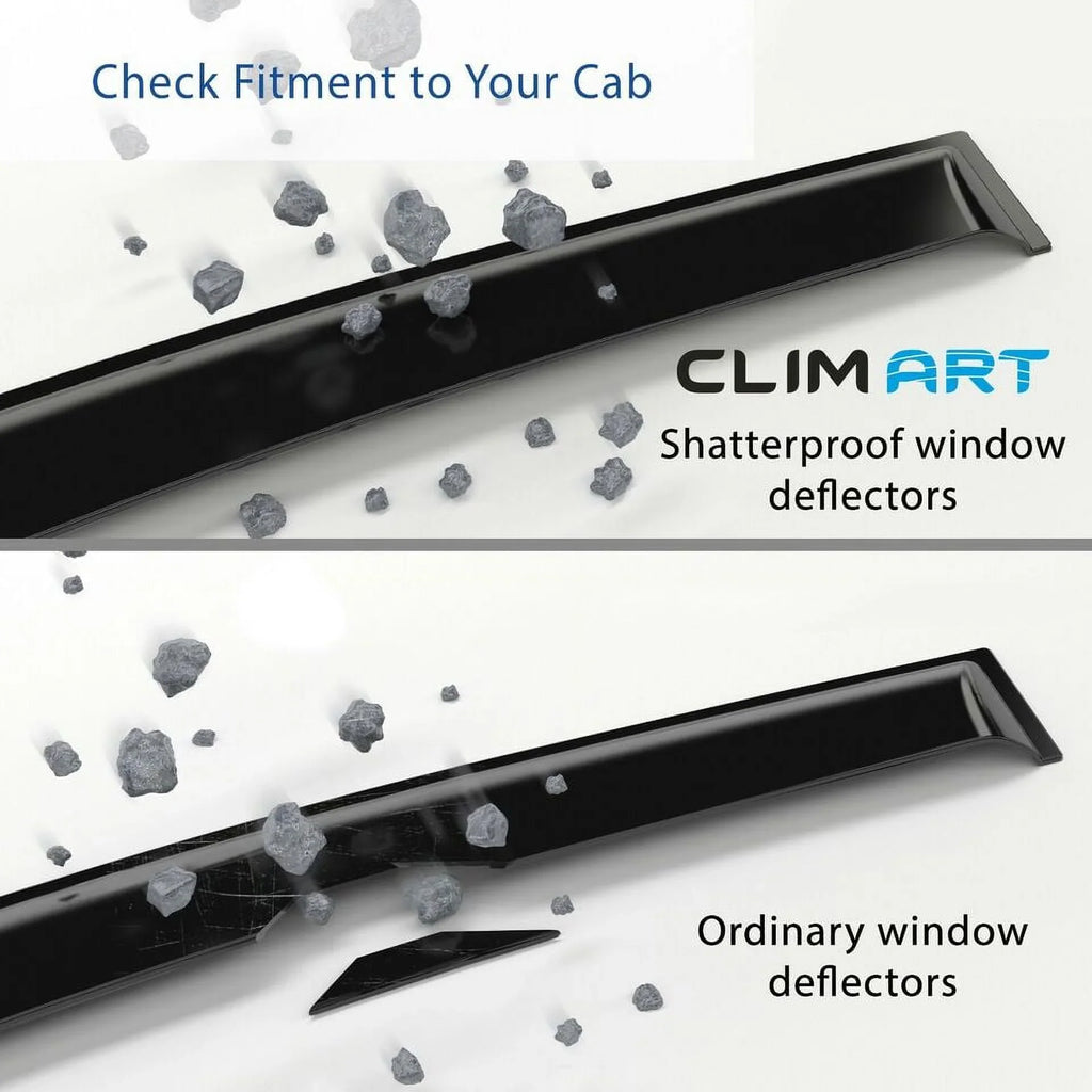 in-Channel Incredibly Durable Rain Guards for Ford F150 2015-2020 Regular Cab, Original Window Deflectors, Vent Window Visors, Vent Deflector, Dark Smoke Truck Accessories, 2 pcs- 315008LP