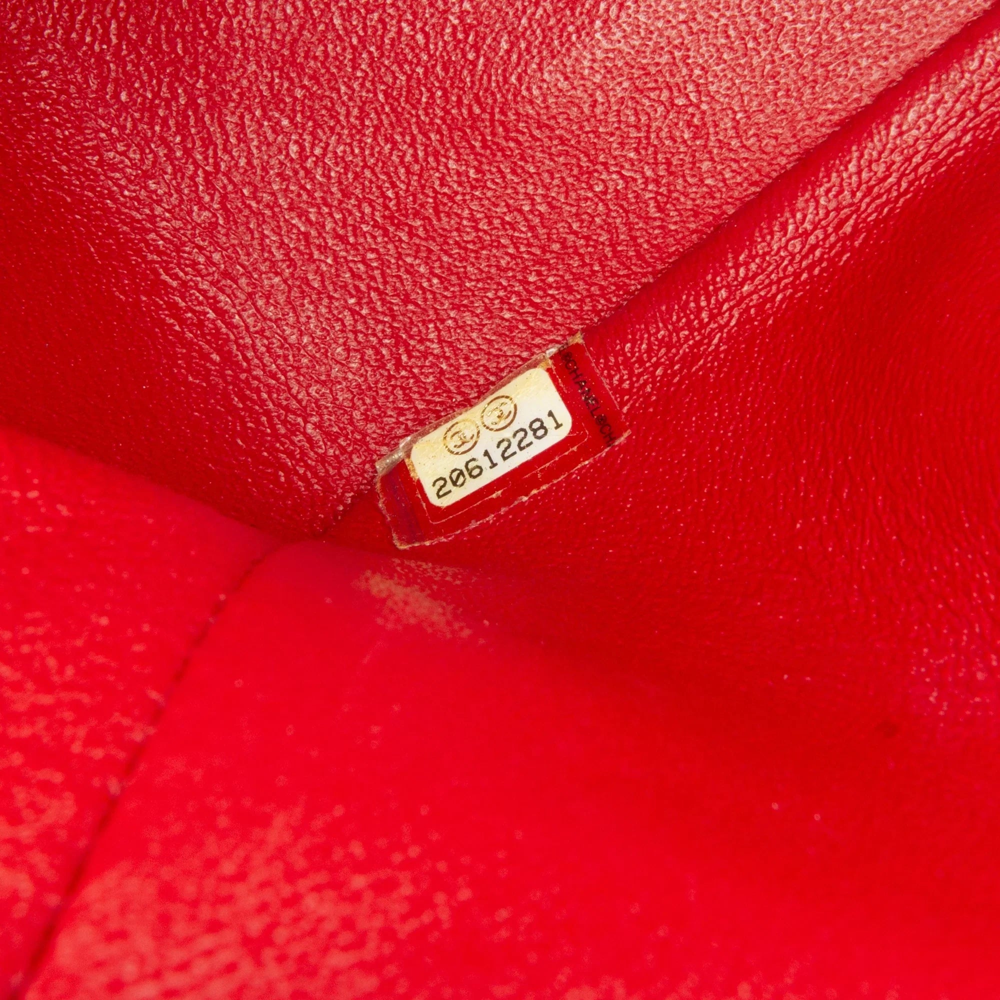 Pre-Owned Authenticated Chanel Mini Classic Lambskin Square Single Flap Leather Red Crossbody Bag Unisex (Good)