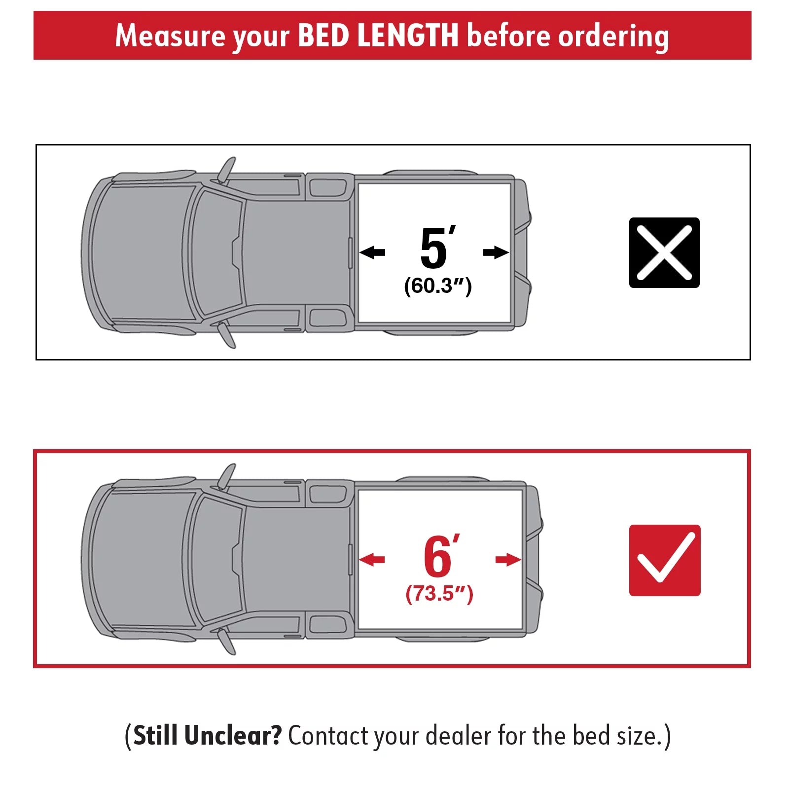MaxMate Soft Tri-fold Truck Bed Tonneau Cover Compatible with 2019-2024 Ford Ranger | 6' (73") Bed | TCF371067