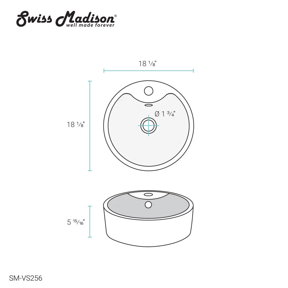 Swiss Madison Monaco Round Vessel Sink with Faucet Mount