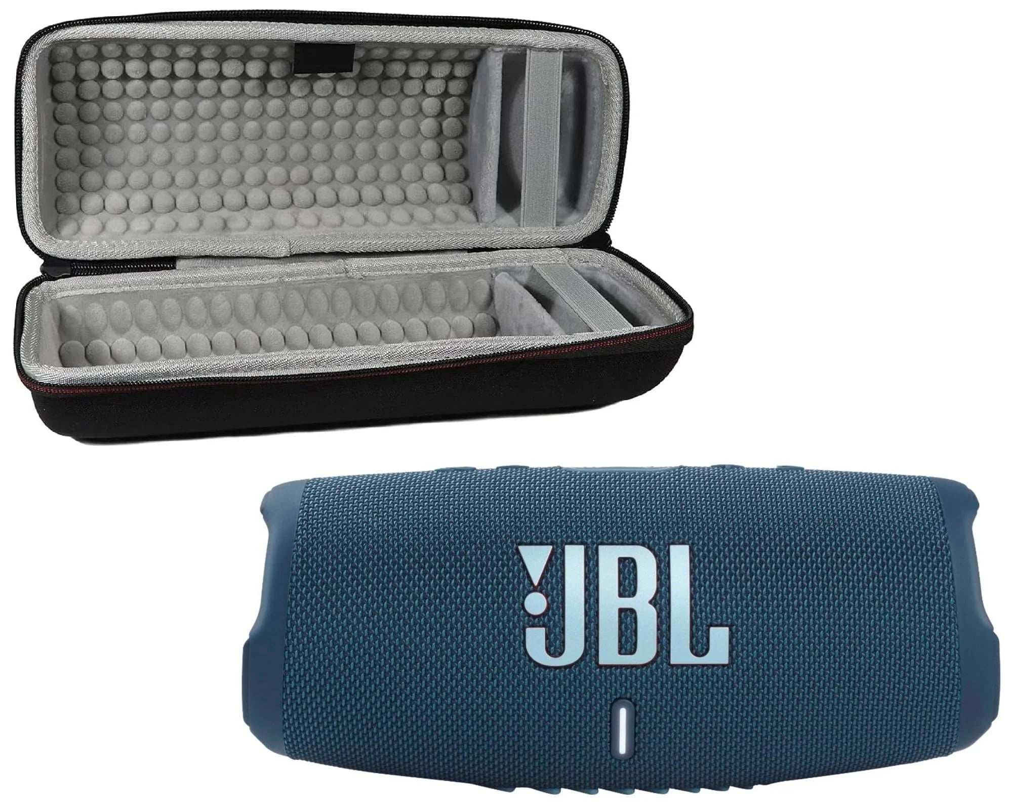 Charge 5 Bluetooth Speaker, IP67 Waterproof Bundle with Deluxe  Hardshell Protective Case (Blue)