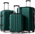 Business - Dark Green (20/24/28)  Luggage Set of 3 Hardside Carry on Suitcase Sets with Spinner Wheels &  lock, Portable Lightweight  Luggages for Travel