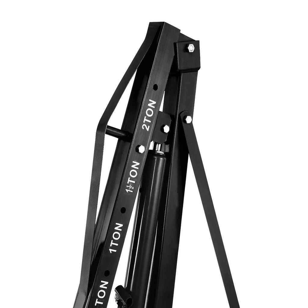 Folding Engine Crane 4400lbs, Lifting Capacity Shop Crane 2-ton, Hydraulic Engine Hoist, Cherry Picker With Telescopic Boom And Legs, Heavy Duty Steel Folding Shop Crane, Manual Engine Crane