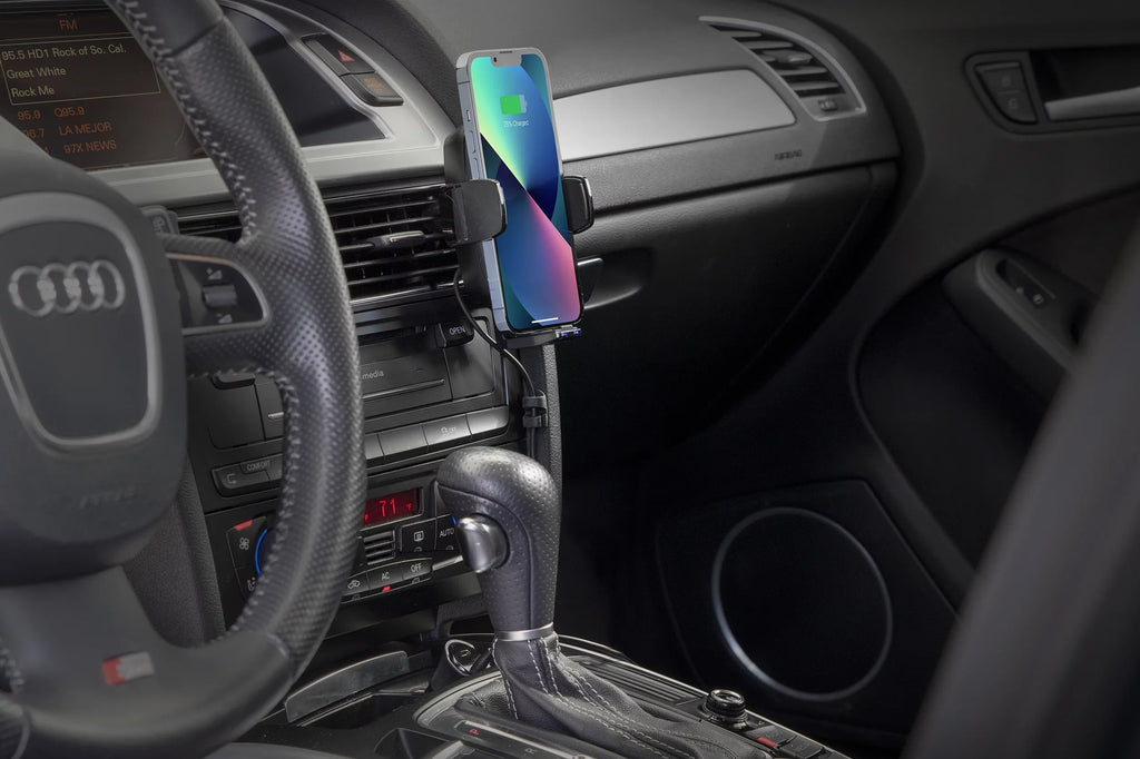 Scosche UQ3WDV- Qi-enabled Wireless Charging Universal Phone Mount w/ Stick Grip Black