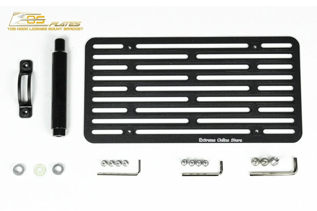 Extreme Online Store Replacement for 2014-Present Mini Cooper |  Plate Version 2 Front Bumper Tow Hook License Plate Relocator Mount Bracket Tow-119-V2