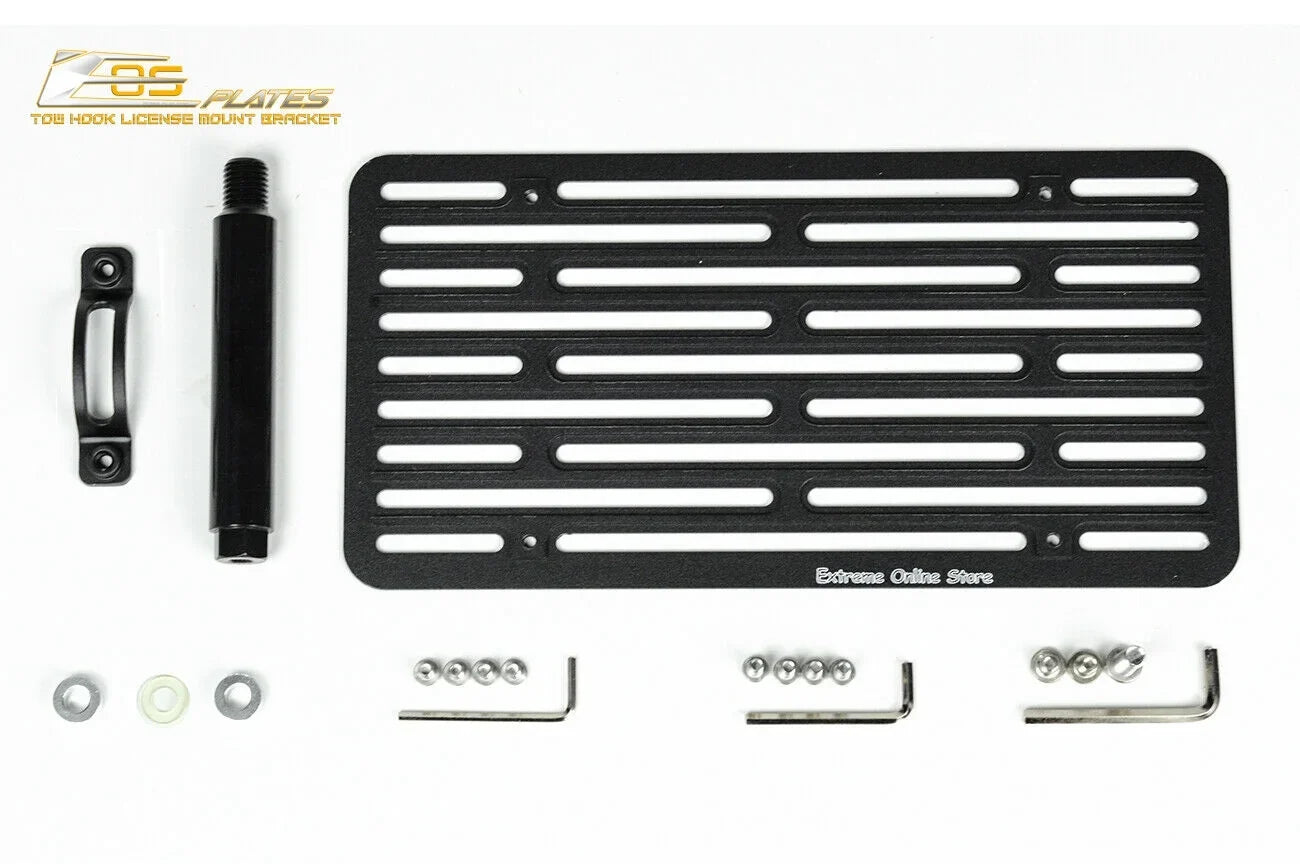 Extreme Online Store Replacement for 2014-Present Mini Cooper |  Plate Version 2 Front Bumper Tow Hook License Plate Relocator Mount Bracket Tow-119-V2