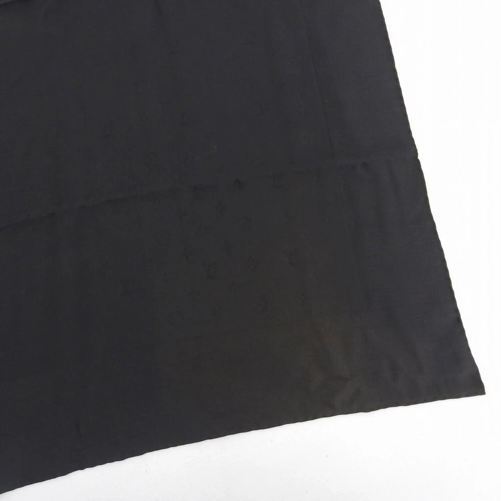 Pre-Owned Louis Vuitton   monogram scarf silk black (Like New)