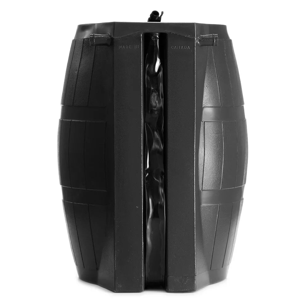 Outdoor 50-Gallon  Free Home Rain Water Barrel, Black (2 Pack)