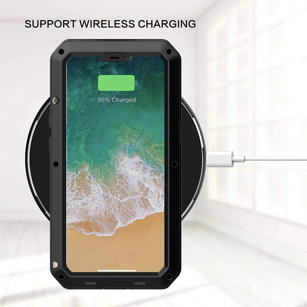 Gorilla Glass Aluminum Metal iPhone 12 Pro Max Case (Silver) Heavy Duty Military Grade Shockproof and Scratch Resistant Protection, Rugged Outdoor Travel