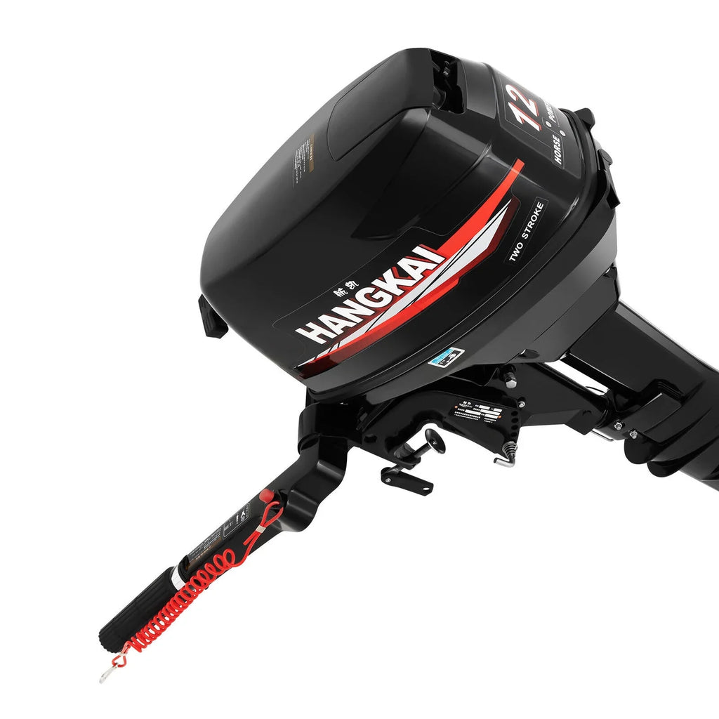 Outboard Motor, 2 Stroke 12 hp 169cc Heavy Duty Boat Engine Fishing Boat Motor w/ System Water Cooling System (2 Stroke 12 hp)