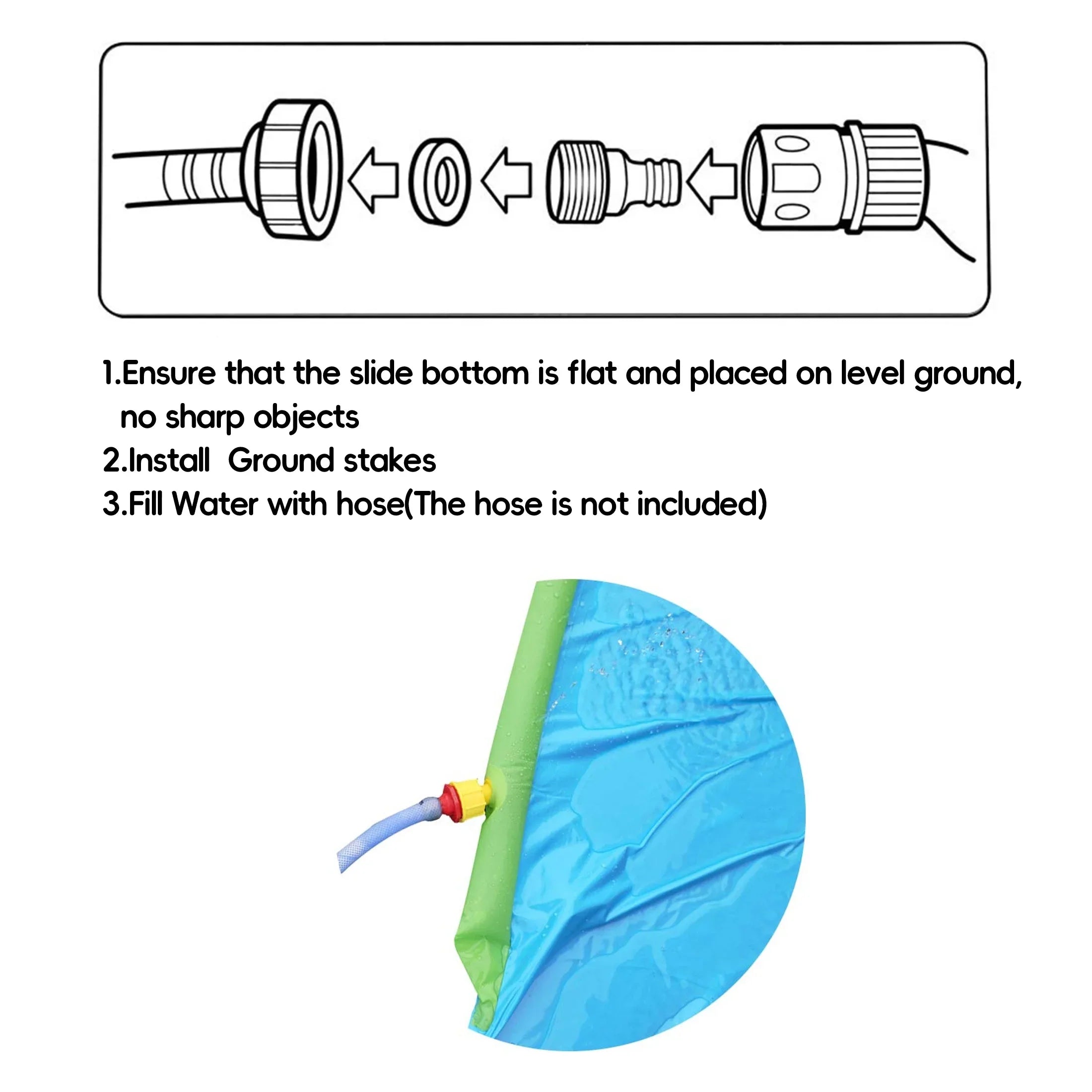 YoYfun 25ft x 4.6ft  Double Water Slide for Adult Kids, Heavy Duty Lawn Water Slide with Sprinkler and 2 Slip Inflatable Boards for Summer Yard Lawn Outdoor Water Play Activities