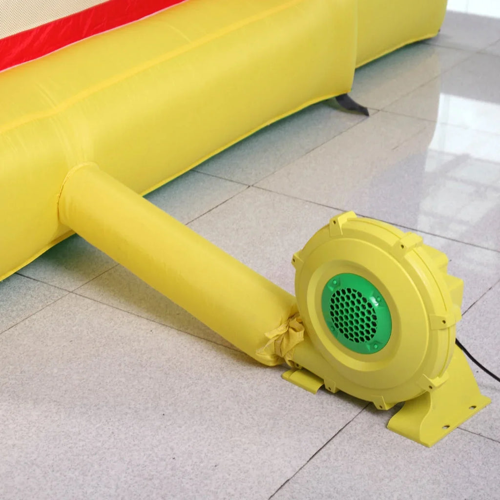 Outdoor Indoor Air Blower, Pump Fan for Inflatable Bounce Castle, Water Slides, Safe, Portable - Yellow and Green