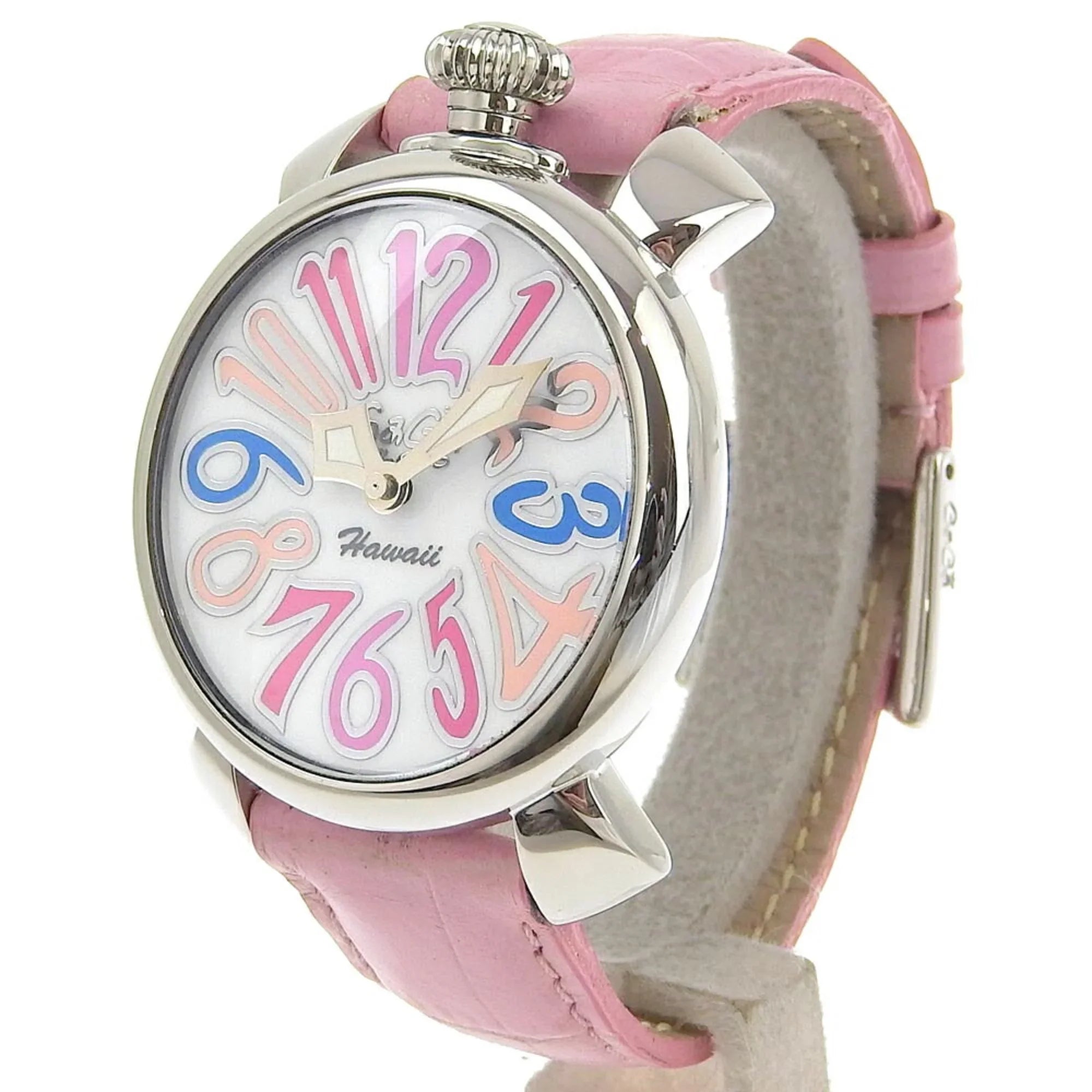 Pre-Owned Gaga Milano Manuale Watch 5020 Stainless Steel Quartz Analog Display White Dial Men's I220823012 (Good)