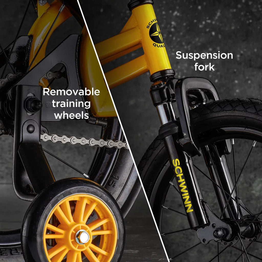 Schwinn Krate , 16 - Inch Wheels, Training Wheels, Sunfire Yellow