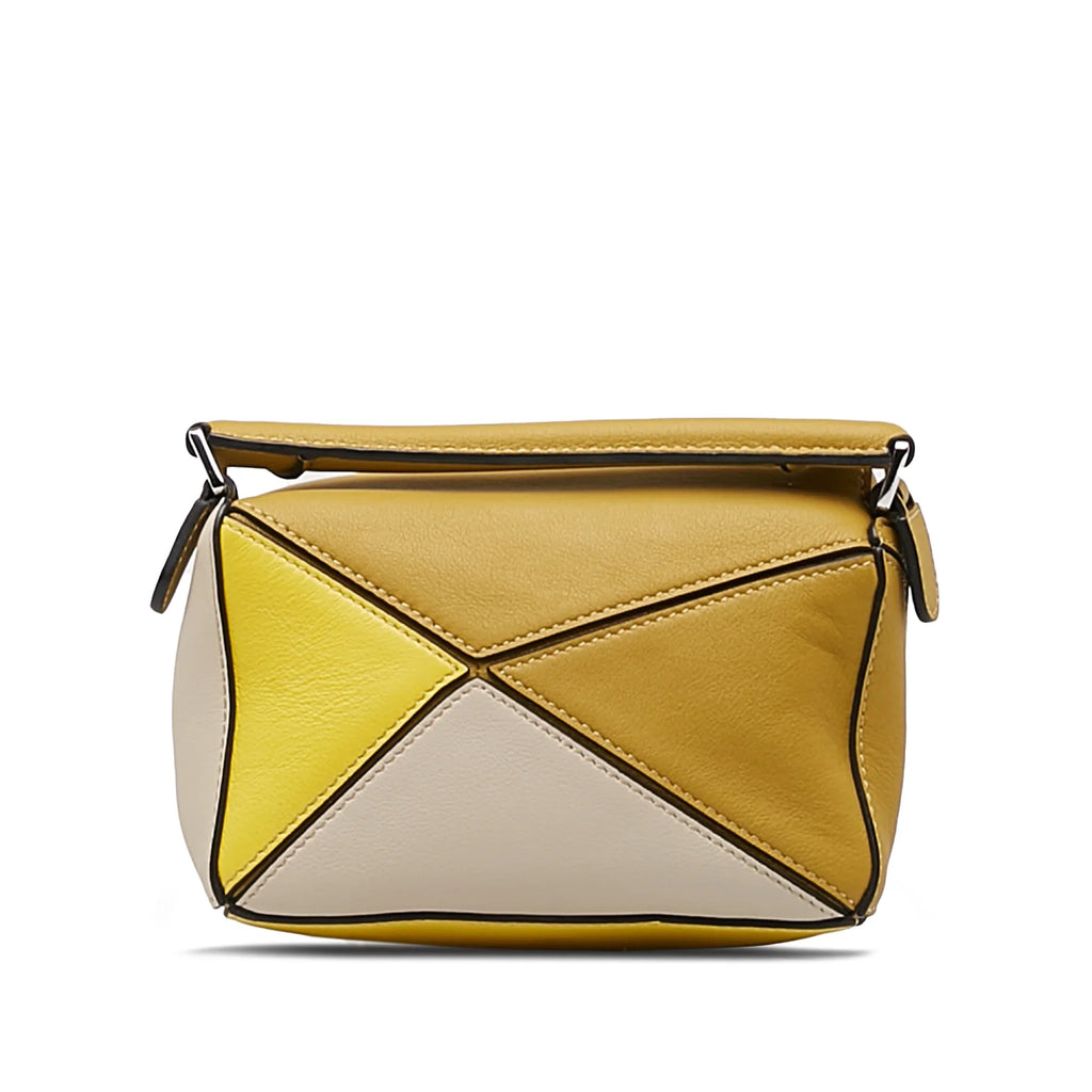 Pre-Owned Authenticated  Mini Puzzle Satchel Calf Leather Yellow Unisex (Good)