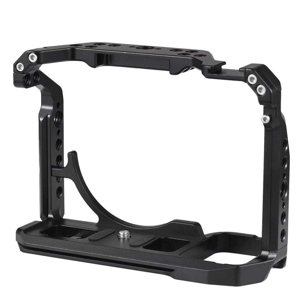 Camera Cage, Aluminum Alloy Video Cage with Cold Shoe Mounts, Numerous 1/4 Inch Screw Holes, Sony A7IV/A7M4//A7R4/A7S3