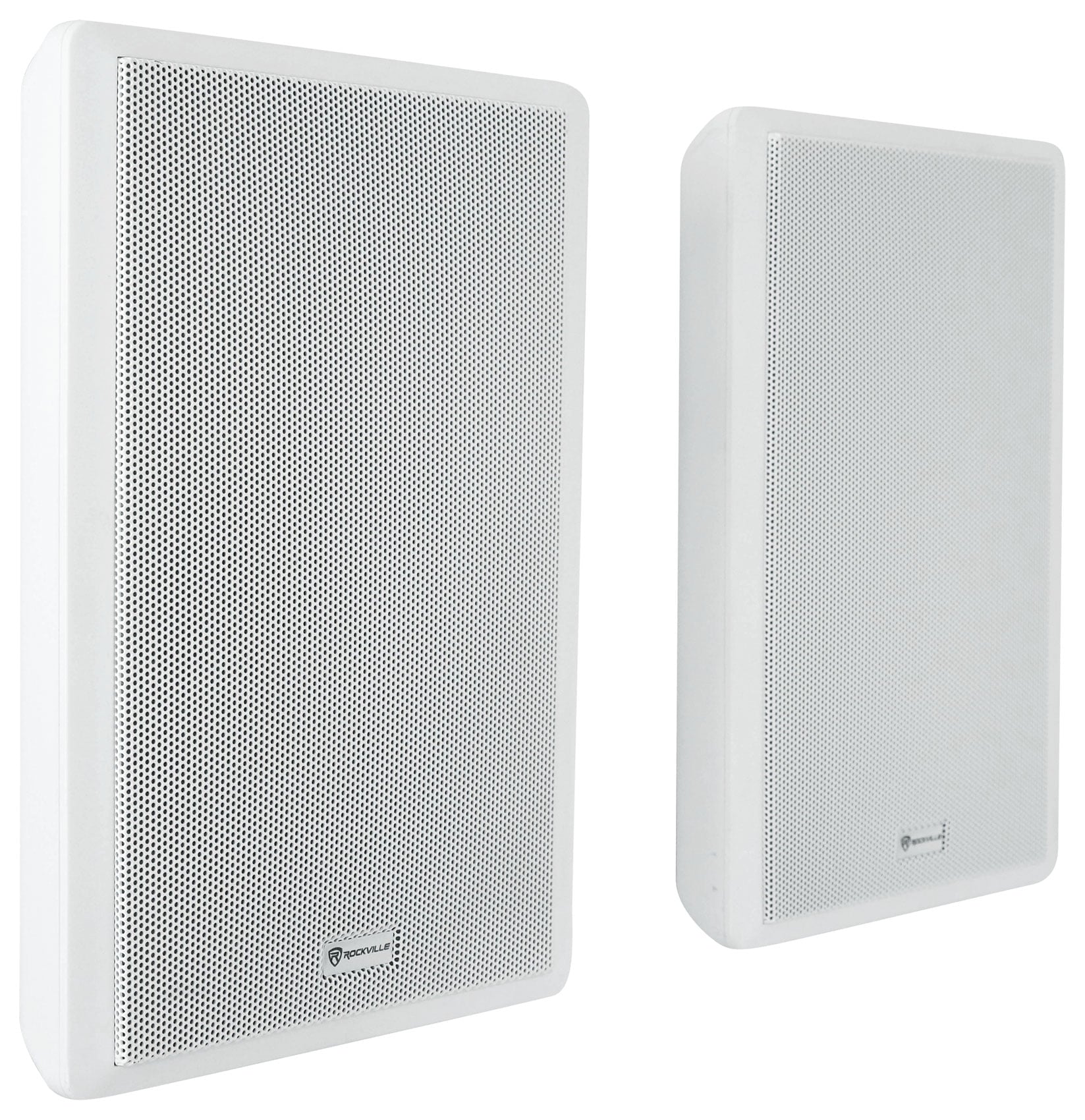 2-Channel Amplifier+(12) Slim White Wall Speakers for Restaurant/Bar/Cafe