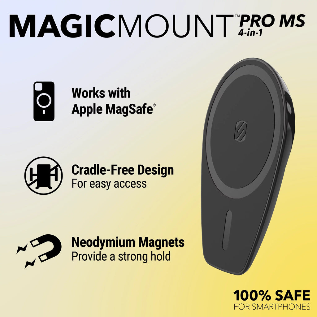 Scosche  MagicMount Pro  4in1 Magnetic Dash/Windshield/Vent Mount Comp w/ iPhone 15/14/13