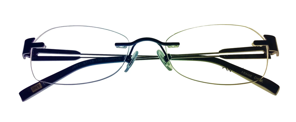 Jones New York Mens Black Rimless Rectangle Eyewear Frame, J471. 51mm