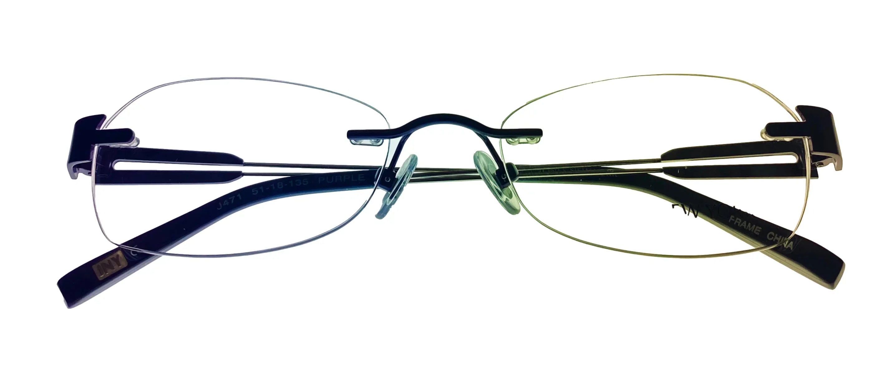 Jones New York Mens Black Rimless Rectangle Eyewear Frame, J471. 51mm