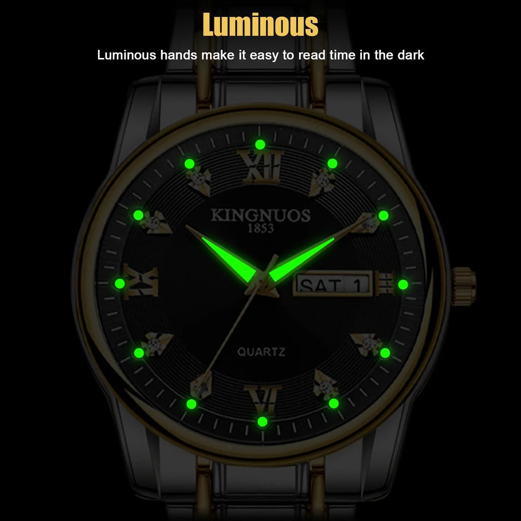 Men's Watch Relojes De Hombre Stainless Steel Quartz Classic Luminous Waterproof