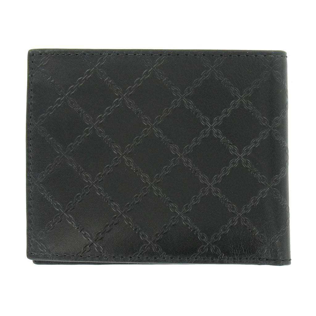 Michael Kors Andy Mens Leatehr 2 Slim Billfold Bi-Fold Wallet (Black)