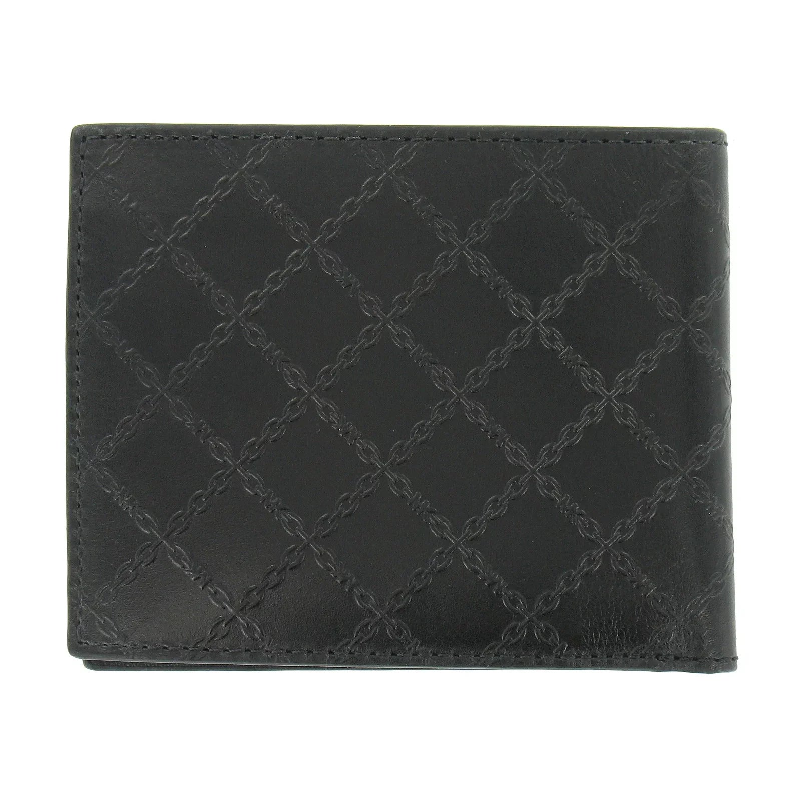 Michael Kors Andy Mens Leatehr 2 Slim Billfold Bi-Fold Wallet (Black)