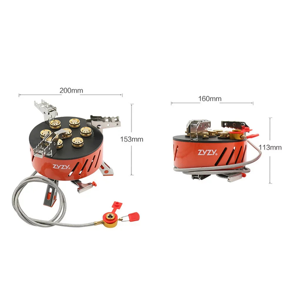 7-Core Camping Stove, Windproof and High-Power Gases Stove - Outdoor Furnace
