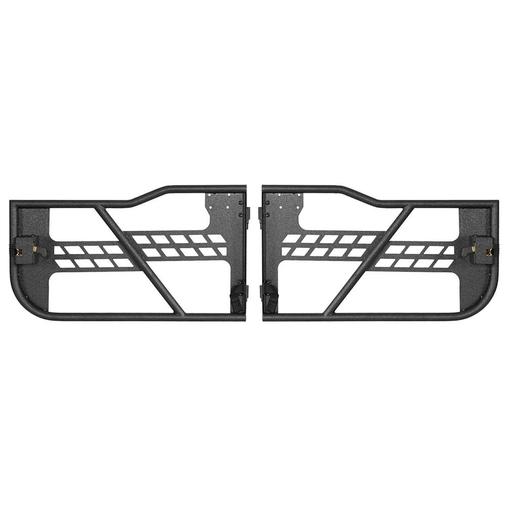 Hooke Road Fit 2018-2023 Jeep Wrangler  2-Door Steel Tubular Half Door Guards Frame Black