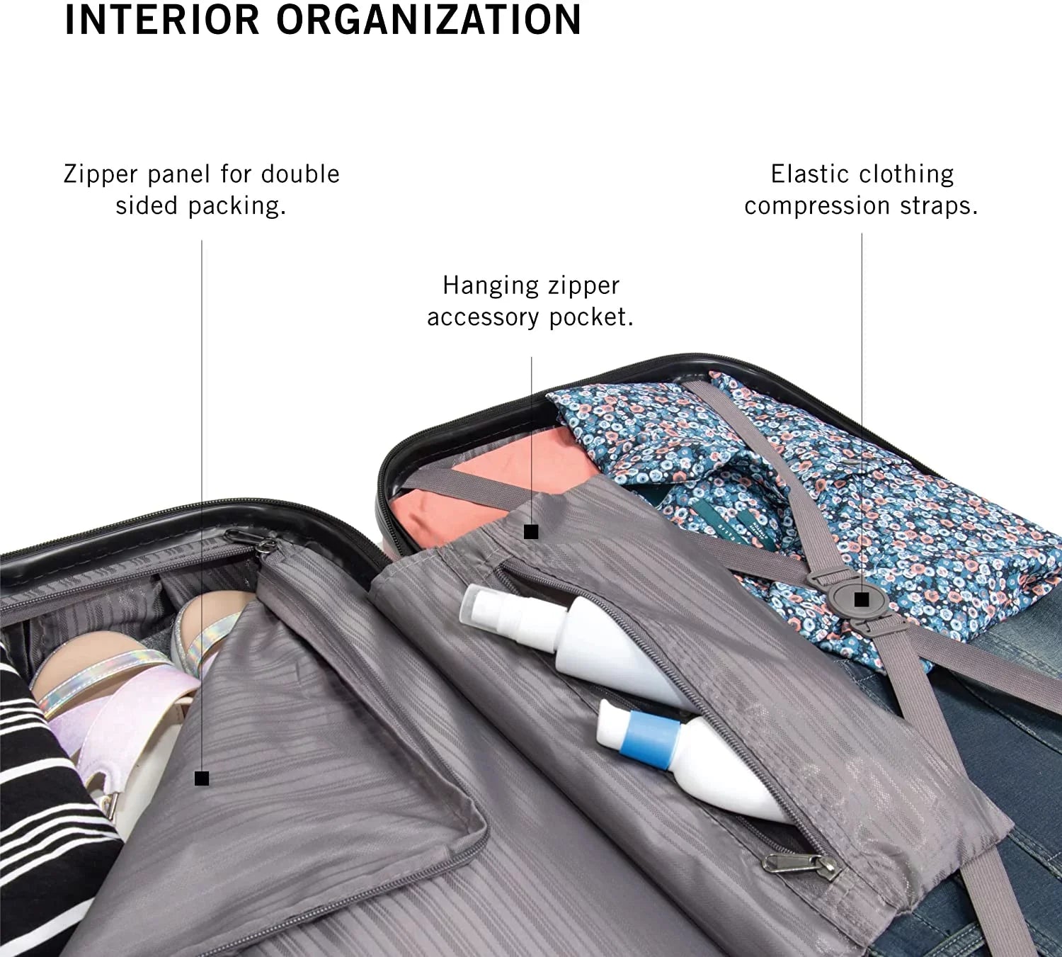 Kenneth Cole  Out Of Bounds Lightweight Durable Hardshell 4-Wheel Spinner Cabin Size Travel Suitcase, Rose Gold, 24-Inch Checked
