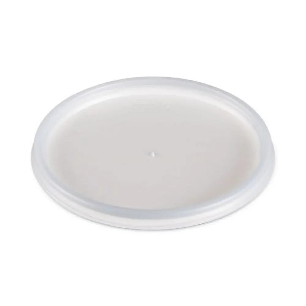 Dart Plastic Lids for Foam Cups, Bowls and Containers, Flat, Vented, Fits 6-32 oz, Translucent, 100/Pack, 10 Packs/Carton