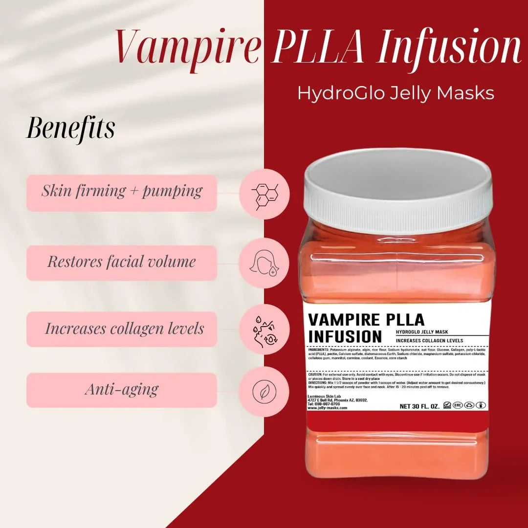Luminous Skin Lab Vampire  Infusion Jelly Mask, Facials  Professional Pack Peel off Facial Mask - Anti-Aging, Reducing Dark Spot & Natural Skin Treatment - Suitable for All Skin Types | 30 fl oz