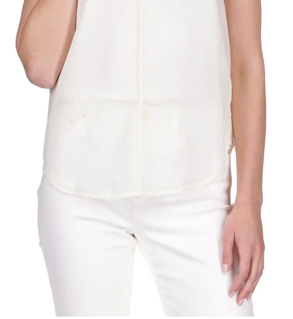 Michael Kors Dewdrop Chiffon Ruffled Top