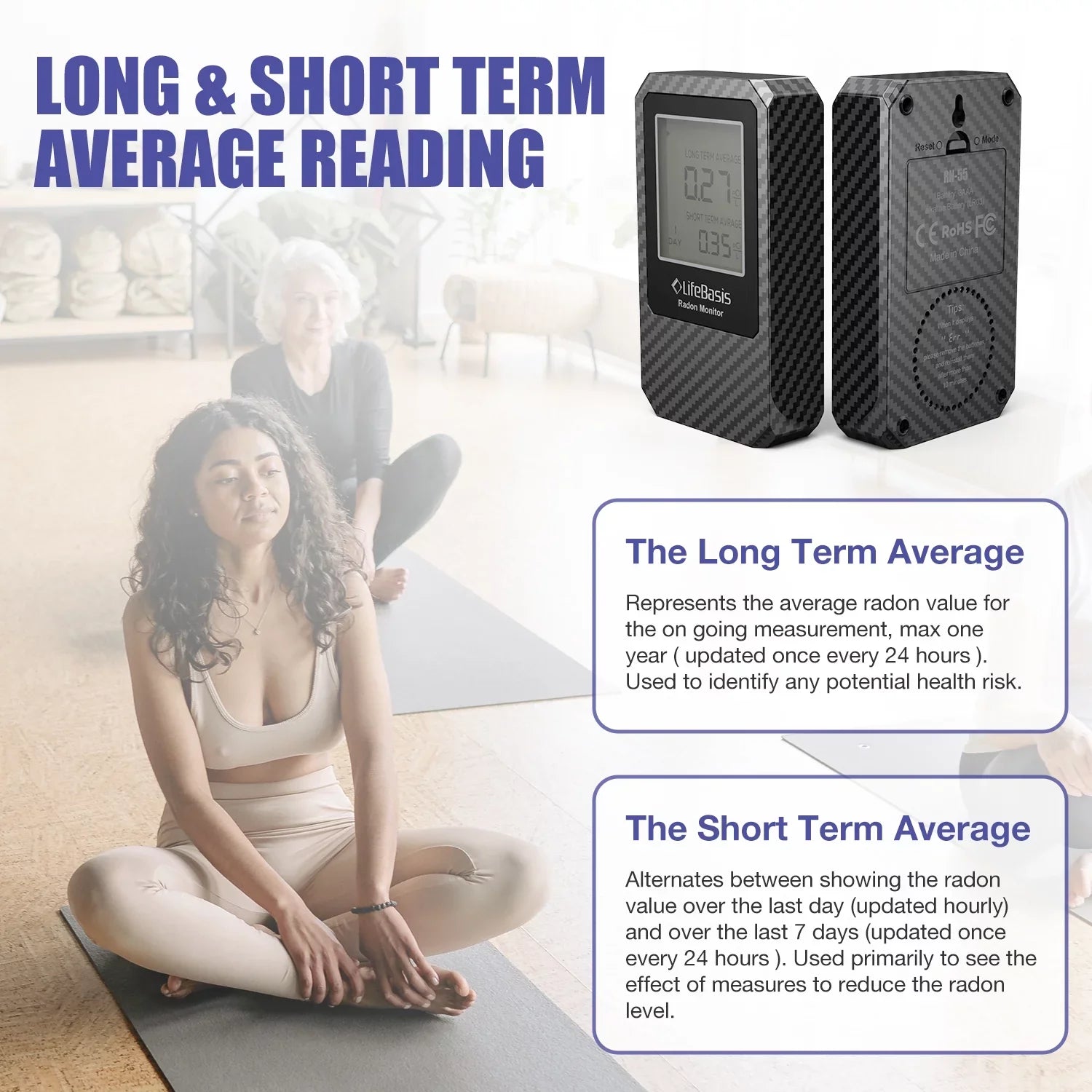 Life Basis Battery Operated Digital Radon Detector Home Radon Detector Portable