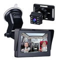 Car Mirror 1080P 4.3 Inch Car Safety Car Seat Mirror Cameras Monitored Mirrors with Wide Crystal Clear View Adjustable Angle Length 5M Long Cable